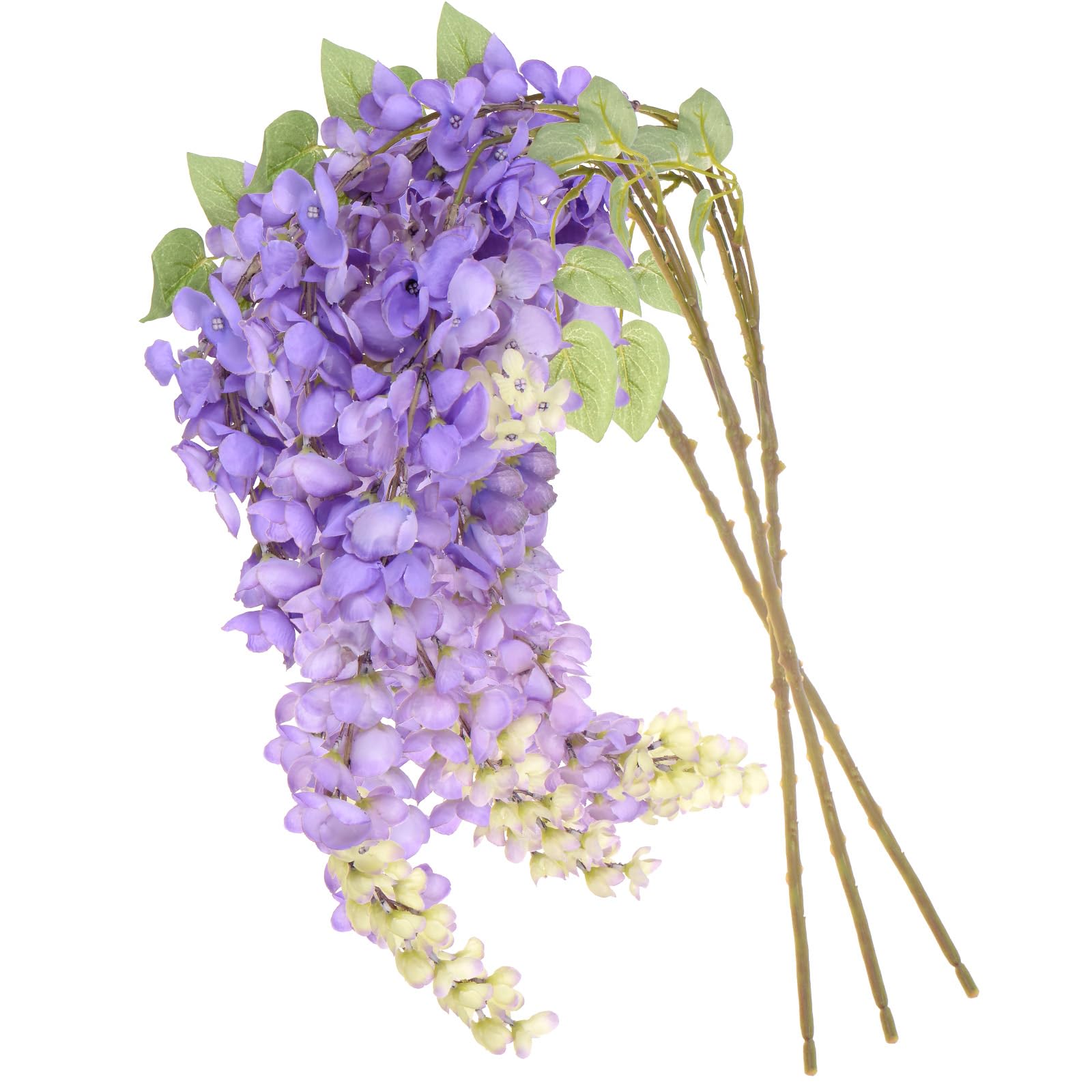M METERXITY 3-Pack 3.18Feet Purple Silk Wisteria Hanging Flowers, 6 Branches Artificial Wisteria Flowers, Fake Wisteria for Wedding Decor, Party, Floor Vase, Balcony, Wall Decoration