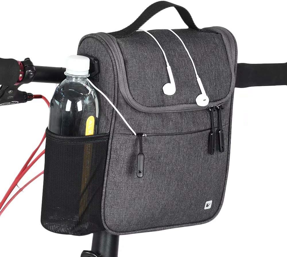 Rhinowalk Bike Handlebar Bag Multifunction Bicycle Front Tube Bag with Shoulder Strap Raincover, Grey : Sports & Outdoors