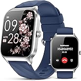 Smart Watch for Women Men,(Answer/Make Call) 1.83'' HD Fitness Activity Tracker Smartwatch for Android iPhone iOS Compatible,IP68 Waterproof Step Counter with Sleep Monitor (Modern, Blue, 1.83)