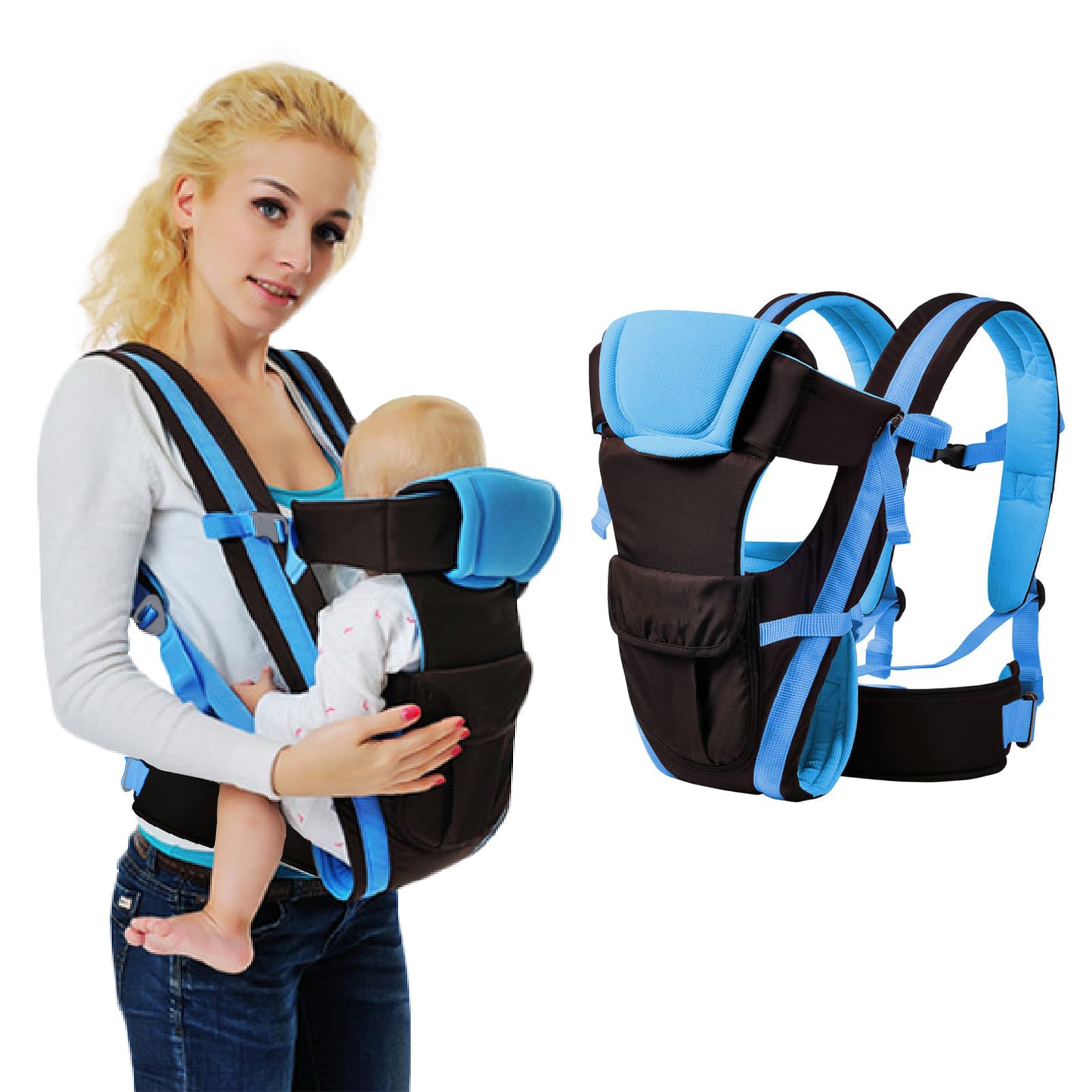 IULONEE 4-in-1 Baby Carrier Ergonomic Toddler Wrap Carrier Front & Back Carry Baby Backpack Toddler Carrying Sling Baby Holder Sling Newborns Hip Seat for Newborns and Older Babies 3.5-20 Kg
