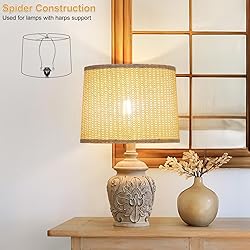 Woven Lampshades Set of 2, Medium Drum Lamp Shades