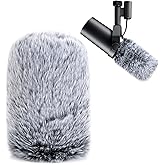 YOUSHARES SM7B Pop Filter for Shure Mic, Furry Windscreen Muff Compatible with Shure SM7B, SM7dB Dynamic Vocal Microphone. (Gray)