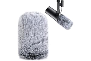YOUSHARES SM7B Pop Filter for Shure Mic, Furry Windscreen Muff Compatible with Shure SM7B, SM7dB Dynamic Vocal Microphone. (Gray)