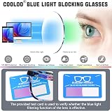 COOLOO Blue Light Blocking Glasses Anti Glare TR90 Frames Lightweight view 4