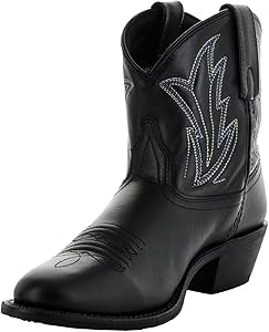 black ankle cowgirl boots