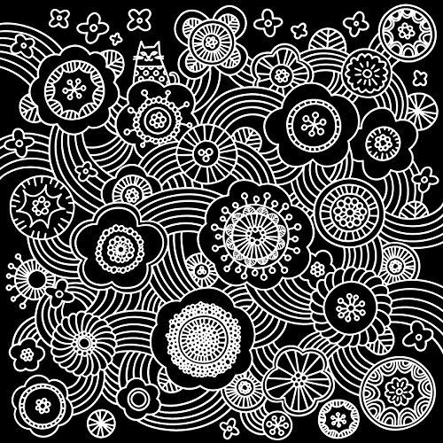 Healing for adults Scratch art Flower! Flower! Flower! (Japan import) 6sheets,scratch pen set