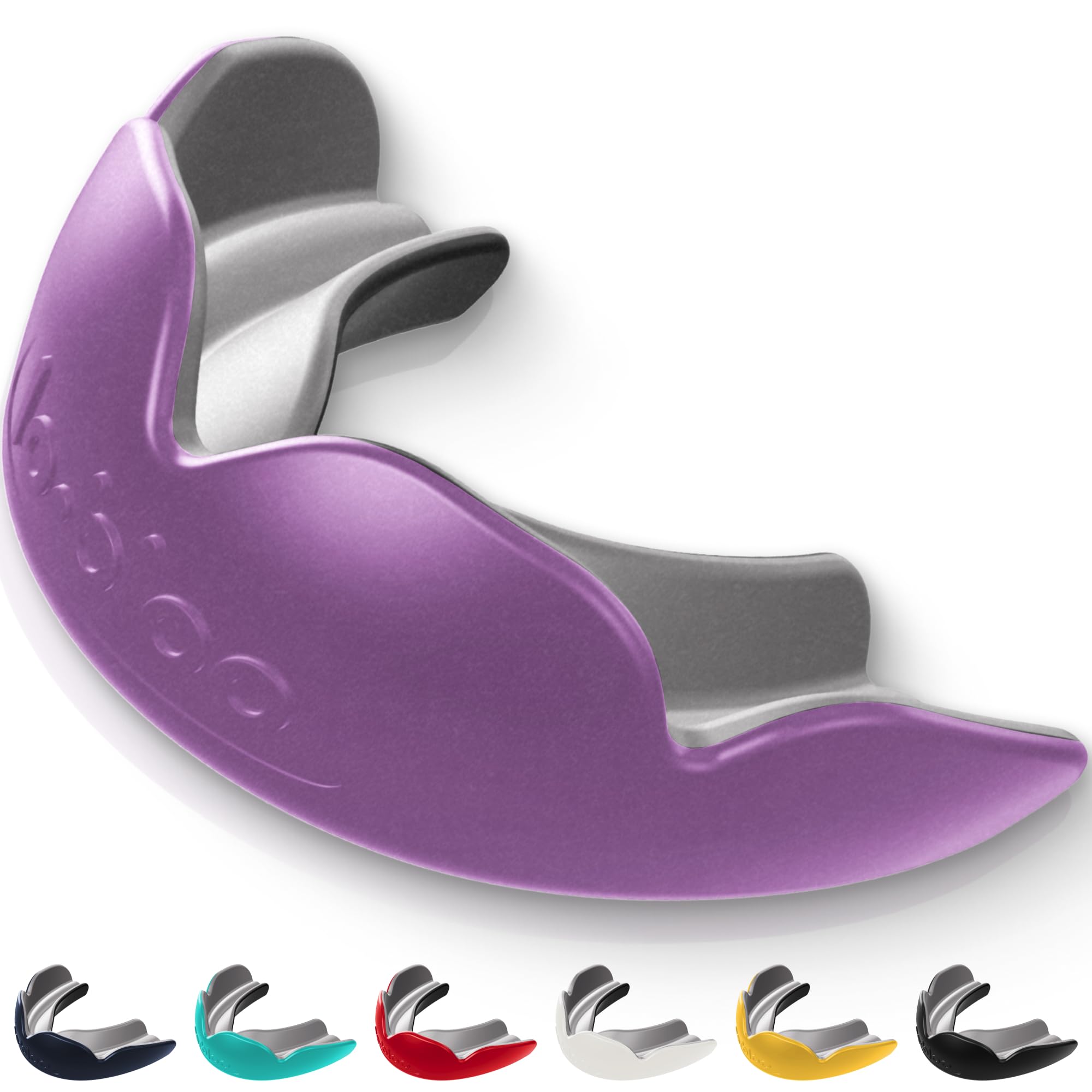 lobloo® PRO-FIT Sports Mouthguard – Ultra Slim 1mm | Dentist-Level Protection | Precision Vacuum-Fit | Oxygen Performance | MMA, Boxing, Football, Basketball. (Large +14yrs, Purple)