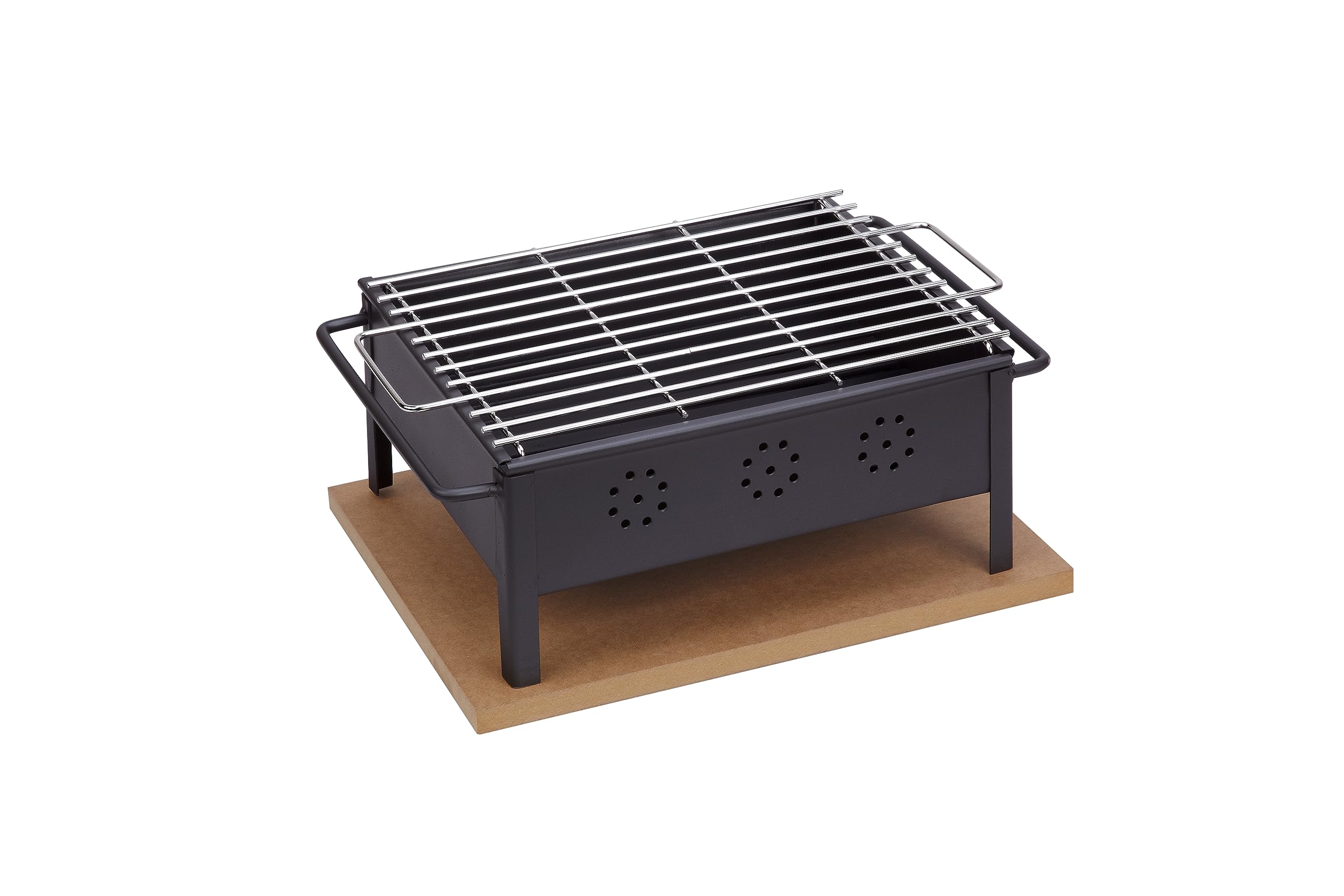 SAUVIC 02906 30 x 25 cm 18/8 Table Barbecue with Stainless Steel Grill Rack - Black