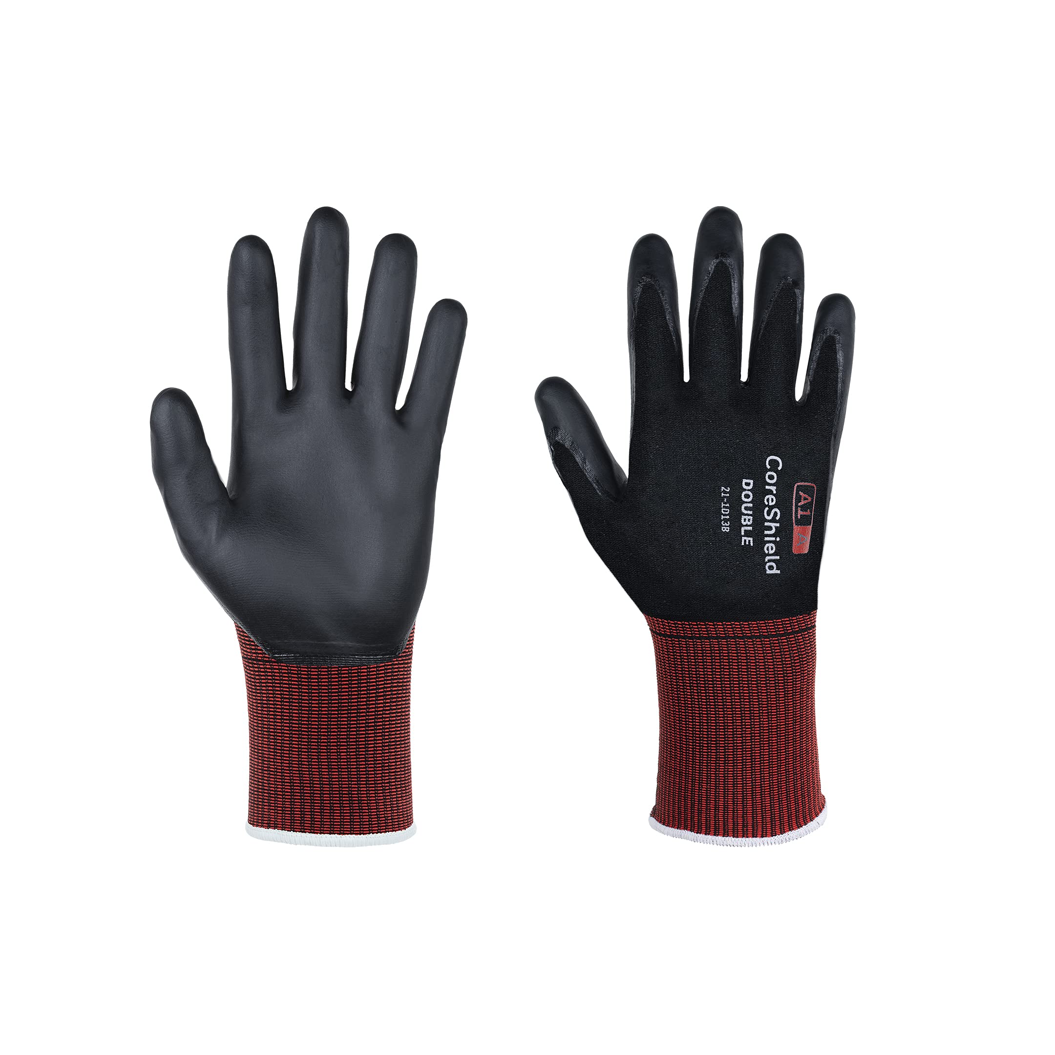Honeywell CoreShield™ Double Palm Coated Cut Protective Gloves 21-1D13B, Cut Level A1/A, Breathable, Antimicrobial Properties, Size 8/M, 21-1D13B-8/M (BAG with 10 Pairs)