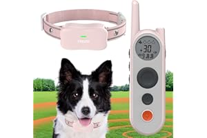Htcuto Wireless Dog Fence System Electric Fence for Dogs 6000FT No Wire Boundary Shock Dogs Training Collar with Remote 185 Days Standby Time, Waterproof Wireless Collar for 1 Dog
