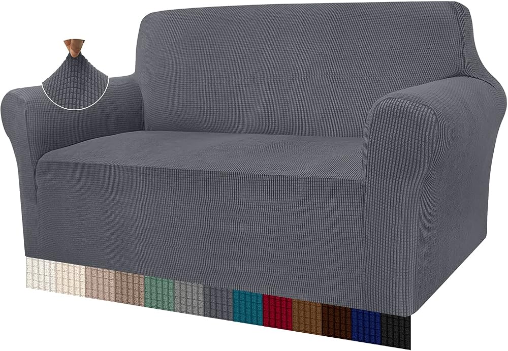 Granbest High Stretch Sofa Cover 2 Seater Gray Universal Non Slip