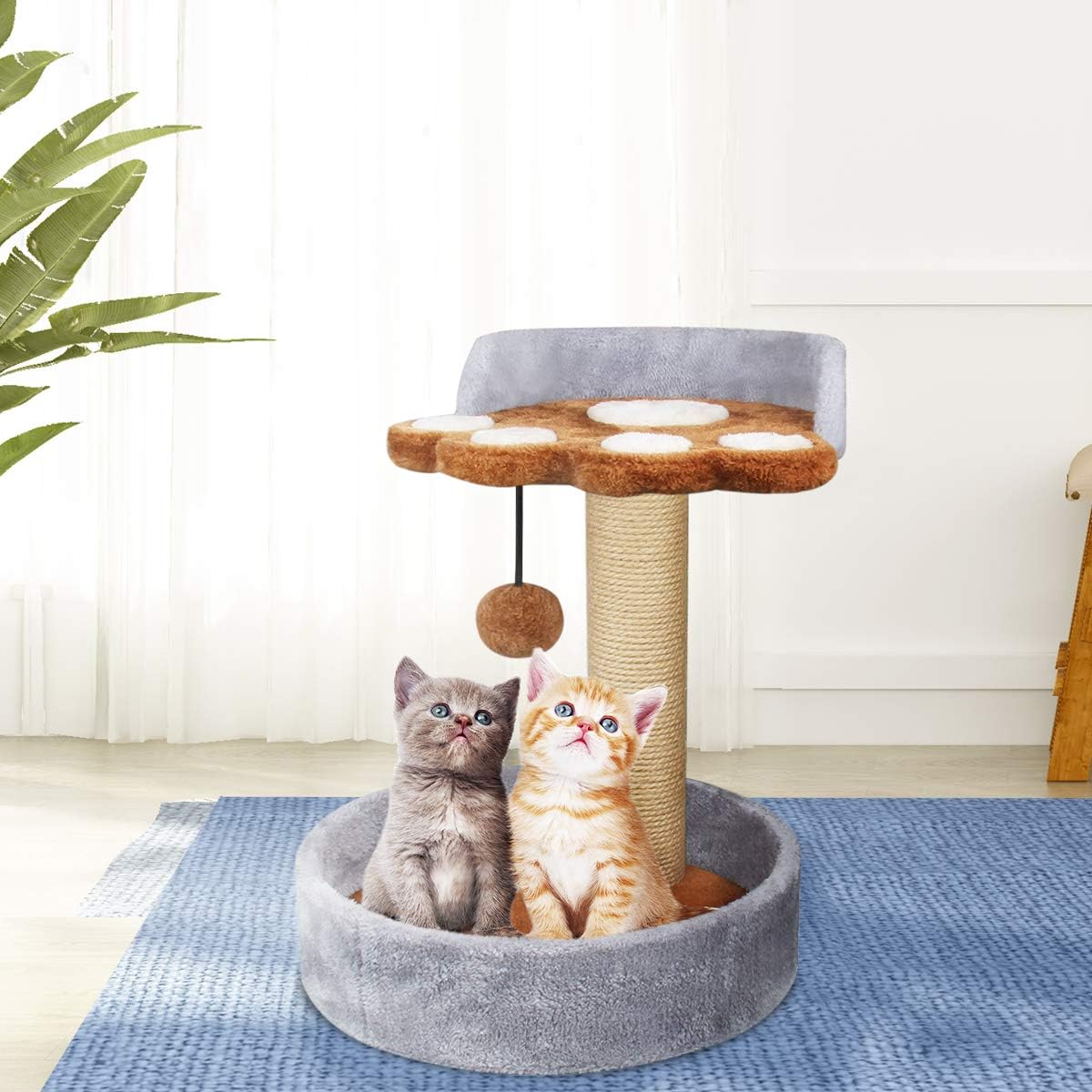 KORIMEFA Cat Tree Cat Tower Kitten Small Cats Playground Furniture with Scratching Post and Plush Cover for Playing Relax and Sleep : Pet Supplies