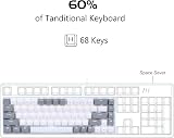 MageGee MK-Box 60% Mechanical Keyboard White Backlit 68 Keys Red Switch view 3