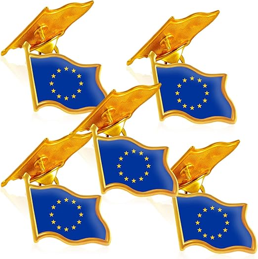 Rhungift 10Pack European Union Flag Pins Jewelry Quality Enamel Europe lapel Pin Europe EU