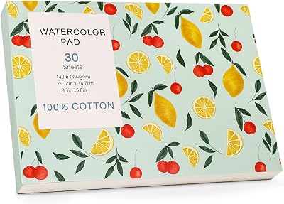 WSICSE Watercolour Pad A5 300GSM 30 Sheets Cold Press Cotton Paper
