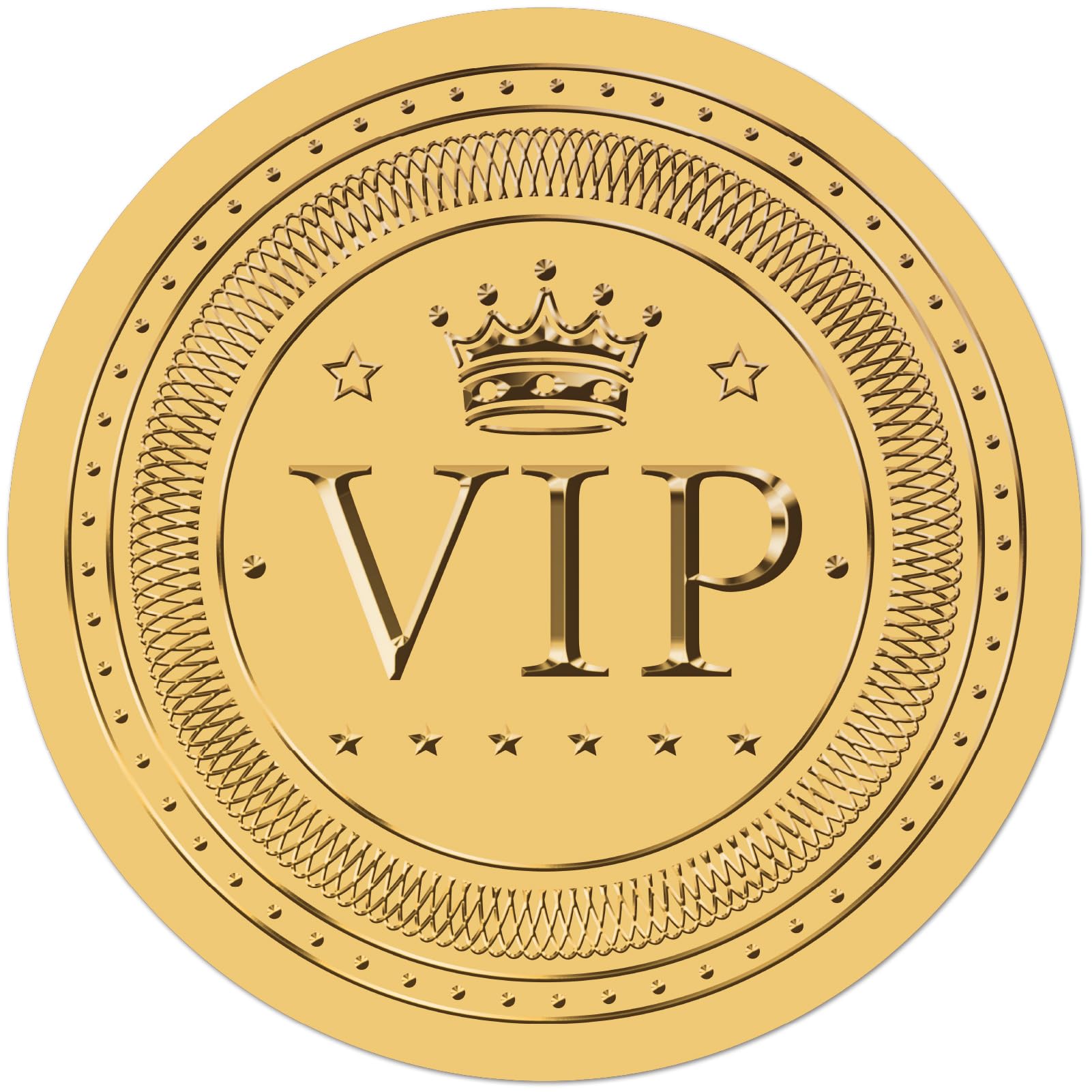 CRASPIRE 100Pcs 2 inch Gold Embossed Envelope Seals Stickers VIP Envelope Stickers Vintage Round Foil Seals Stickers Crown Medal Decoration Stickers for Envelopes Diplomas Wedding Supplies DIY