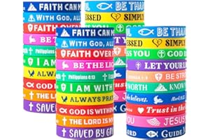 QEERBSIN Bible Bracelets Rubber Verse Bracelets Inspirational Silicone Wristbands Colored Bible Quote Rubber Wristbands for Women Men Teen Gifts, 20 Styles