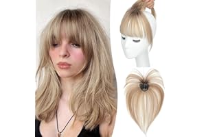 UDU Clip In Bangs Real Human Hair Bangs Hair Clip 360° Natural Fringe Extensions with Invisible Clips for Instant Hair Makeover Hairpieces Natural Look, Lightweight & Reusable Hairpiece for Women