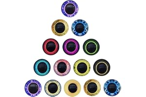 GraceAngie 20PCS (10Pairs) 15mm Mixed Color Lucky Evil Eyes Animal Doll Eyes Round Flatback Scrapbooking Dome Cabochons for J