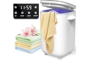 DEPFALL 40L Towel Warmer Bucket - Luxury Towel Warmers with U.V Lamp, LED Display, Fragrant Disc Holder, Delay Timer, Temperature Adjustable - Hot Towel Warmer for Bathroom, Pool, Spa (Black)