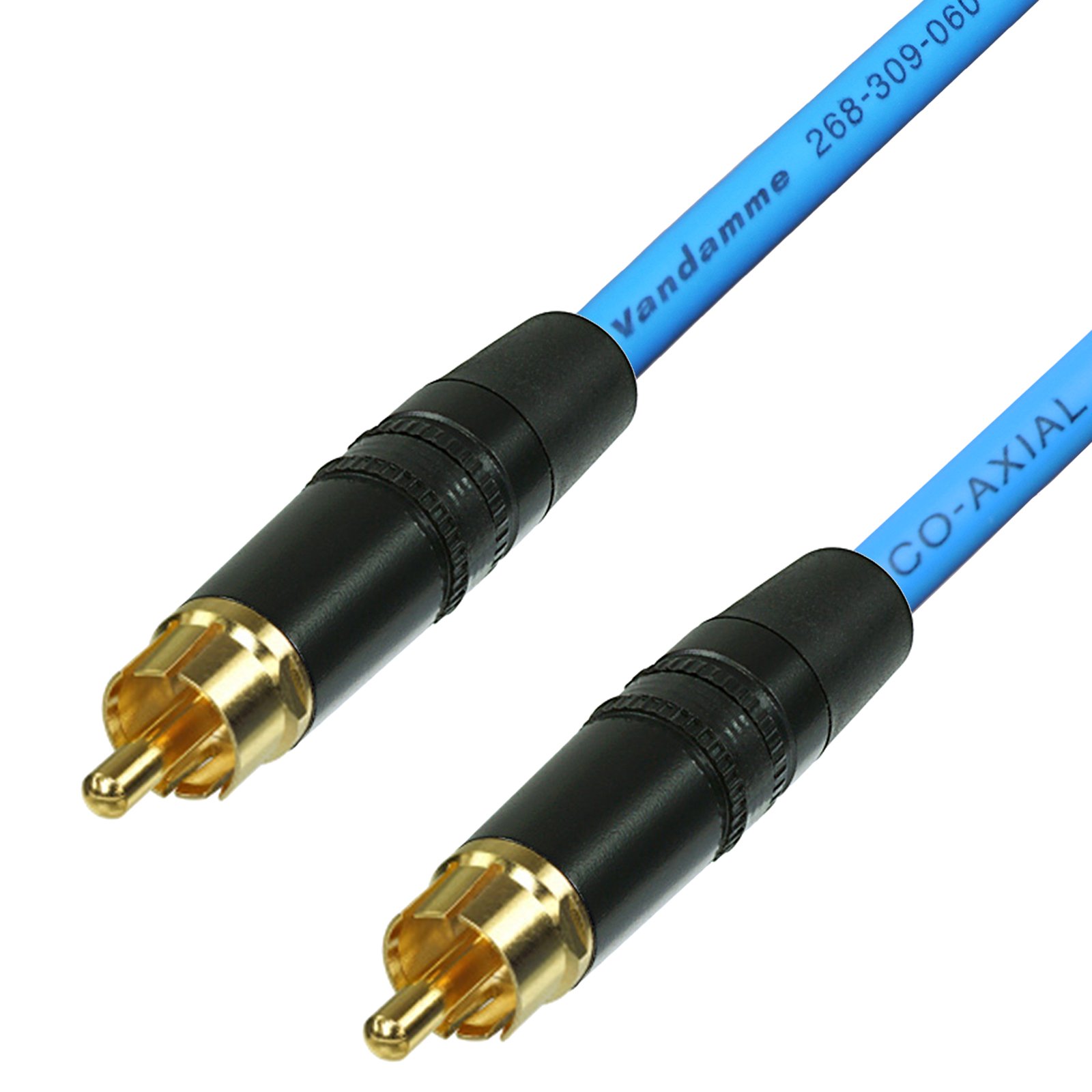 SPDIF Digital Audio Video Coaxial Cable RCA to RCA Van Damme 75 ohm Coax Phono (1 m, Blue)
