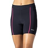 Terry Bike Shorts Women Padded, Bella Cycling Short Shorts 5 Inch Black Cycling Shorts for Women with Padding Silicone Leg