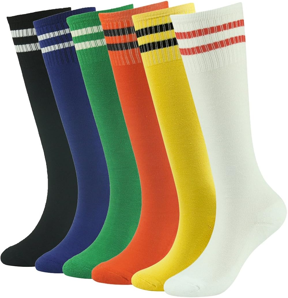 Knee High Teens Sports Socks, saillsen Team Soccer Socks, 6