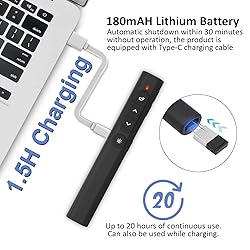 SunnyOcean Presentation Clicker, Rechargerable