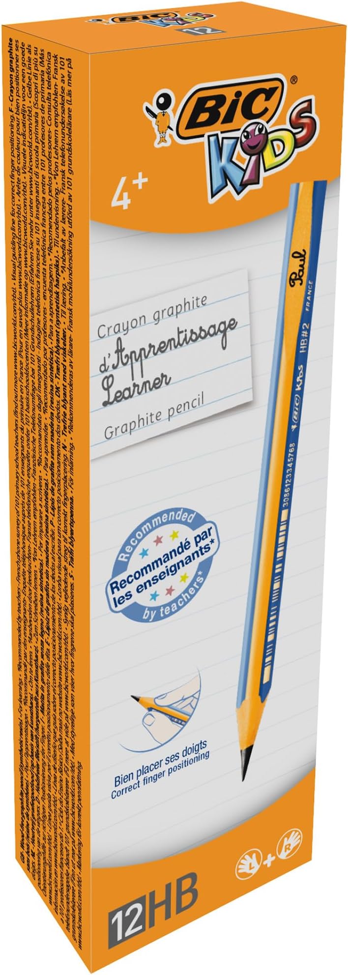 BIC Kids Jumbo Triangular Learner Pencils Blue Barrels 12 Pack HB