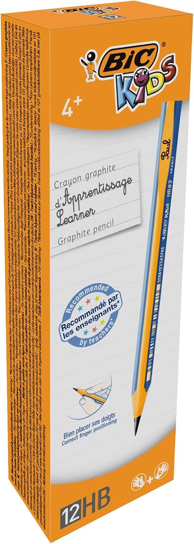 BIC Kids Jumbo Triangular Learner Pencils Blue Barrels 12 Pack HB