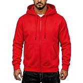 Tuveke Men's Zip Up Hoodie Athletic Hoodies Long Sleeve Fleece Hooded Sweatshirts Midweight With Pockets (S-3XL)