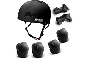 Joyano Kids Bike Helmet Toddler Helmet 3-8 Yrs Sport Gear Set Adjustable Child Cycling Helmet with Knee Pads Elbow Pads Wrist