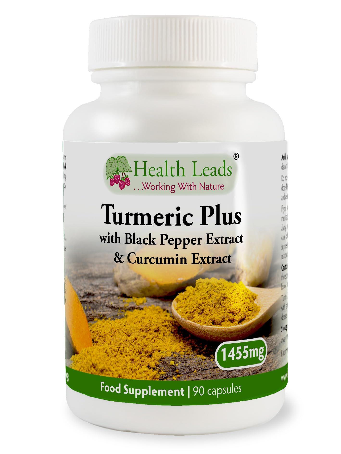 Turmeric Capsules 1455mg with Curcumin and Black Pepper (3 Month Supply) High Strength Active Extracts | Clean British Supplements