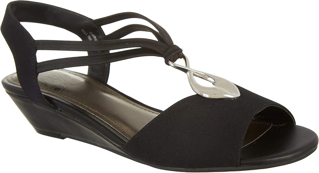 black stretch sandals