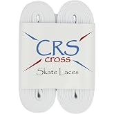 CRS Cross Figure Skate Laces. 2 Pair, White Polyester for Skating | 2 Pair Stay Tight Skate Shoelaces for Ice Skating, Figure Skating, and Roller Skates. Flat Tubular Polyester for strength