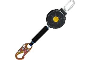 DIJJIG 6 ft.Fall Protection Automatic Return Rope、Polyester Webbing, Swivel top, Steel Carabinerself retracting Lifeline Fall Protection Lanyard para construcción yoyo de seguridad auto Belay Device