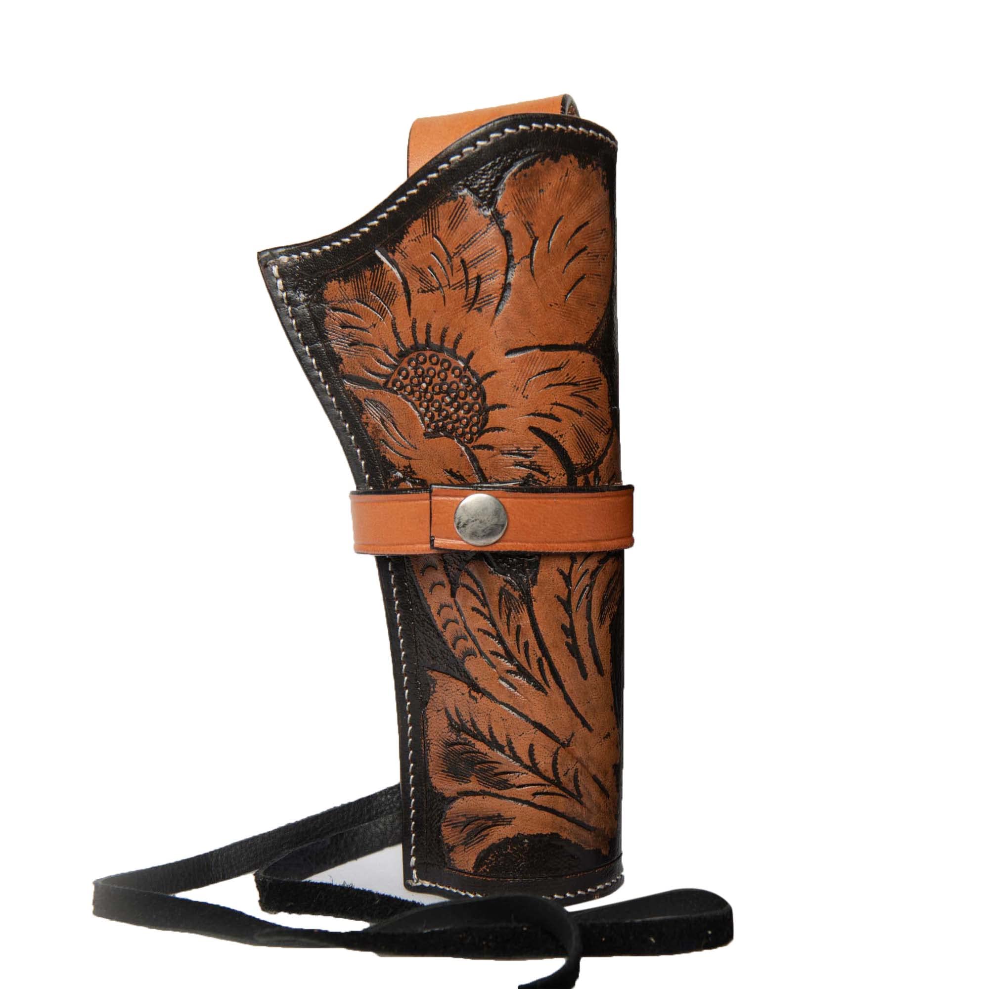 Wonder Care Western Crossdraw Leather Holster, Ambidextrous, Brown, Fits .22 .38 .44 .45 .357 .358 Revolvers, 4" to 8" Barrel Lengths