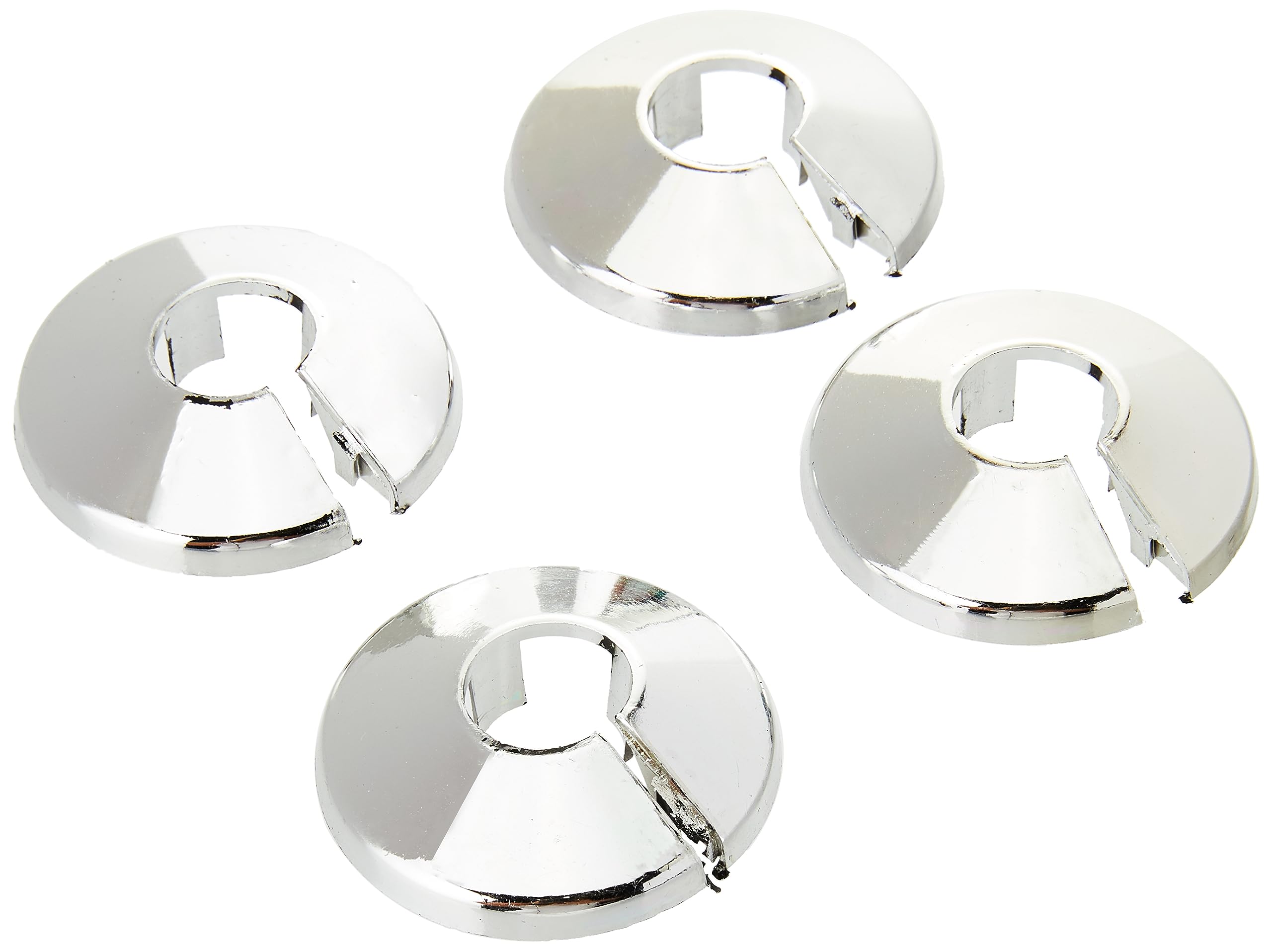 Merriway BH01939 (4 Pcs) Chrome Plated Plastic Radiator Pipe Rose to Fit 15mm Pipes - Pack of 4 Pieces