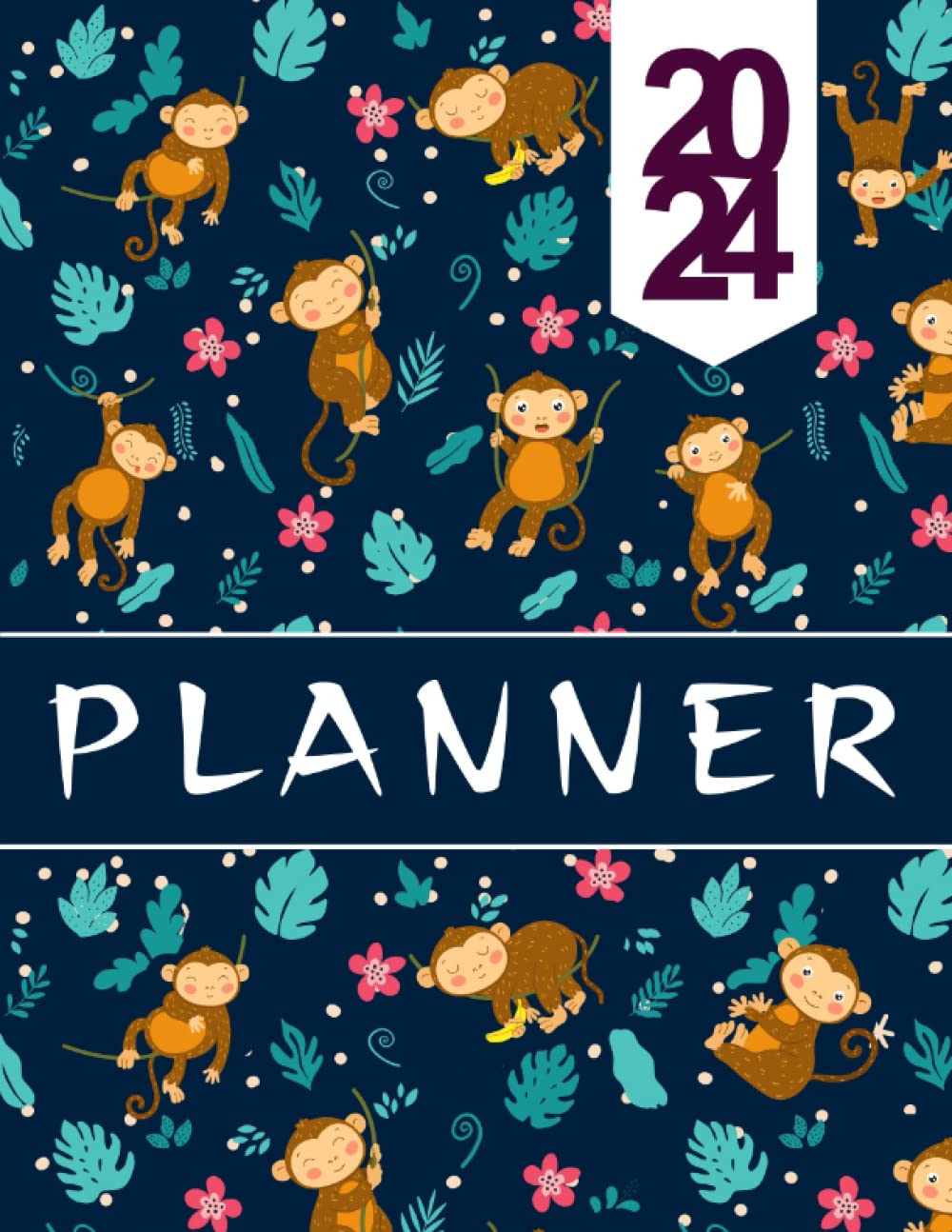 monkey planner 2024: Weekly and Monthly For a More Organised | from January to December 12 months