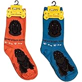 Foozys Unisex Crew Socks | Canine Large Dog Breed Novelty Sock (2 Pair) | Newfoundland