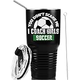 Onebttl Soccer Coach Gifts, Funny Gift Idea for Appreciation, Christmas, Birthday, 30oz Stainless Steel Insulated Travel Mug - I Coach Girls Soccer