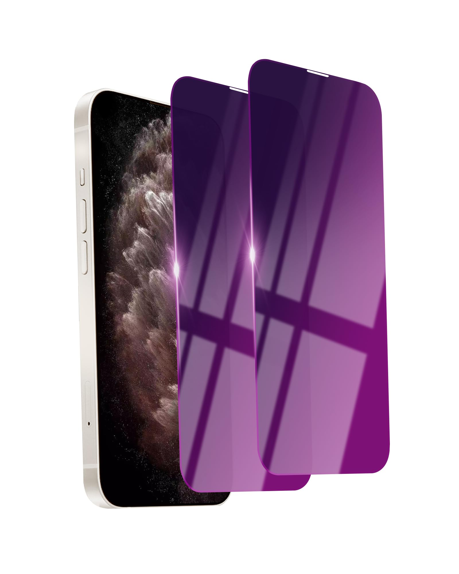 Ifaeveus 2 Pack Privacy Screen Protector for iPhone 11 Pro/Xs Tempered Glass 5.8'' Private Saver Anti-Spy Anti-Blue Light Eye Protection Anti-Scratch Full Coverage No Bubble