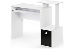 Furinno Econ Multipurpose Home Office Computer Writing Desk, White/Black