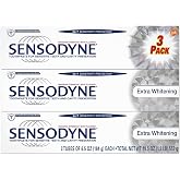 Sensodyne Toothpaste for Sensitive Teeth and Cavity Prevention, Maximum Strength Extra Whitening 6.5 oz (3 pack) - 08421