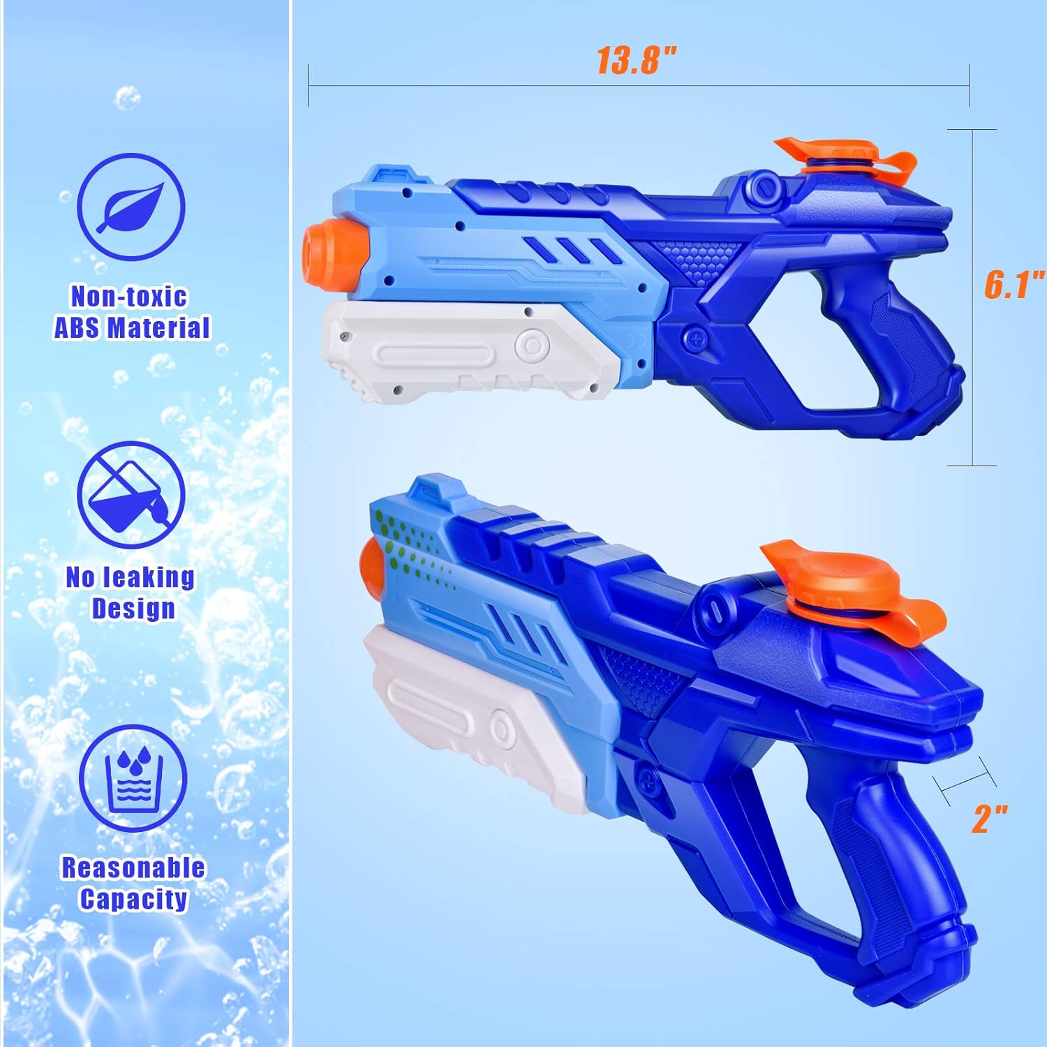 Quanquer Water Guns for Kids, 3 Pack Super Water Blaster Soaker Squirt Guns 600CC High Capacity Summer Swimming Pool Beach Party Favors Water Outdoor Fighting Toy for Kids Adults Boy Girl: Toys & Games