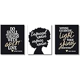 Brooke & Vine African American Black Woman Wall Decor Art Prints (UNFRAMED 8 x 10) Gift for Women Teen Girl Room Inspirational Posters - Home, Office, Bedroom, Dorm or Cubicle (Empowered Women)