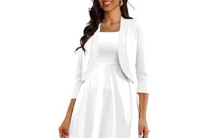 CPOKRTWSO Women's 3/4 Sleeve Cropped Cardigan Sweaters Open Front Bolero Shrugs for Women S-XL