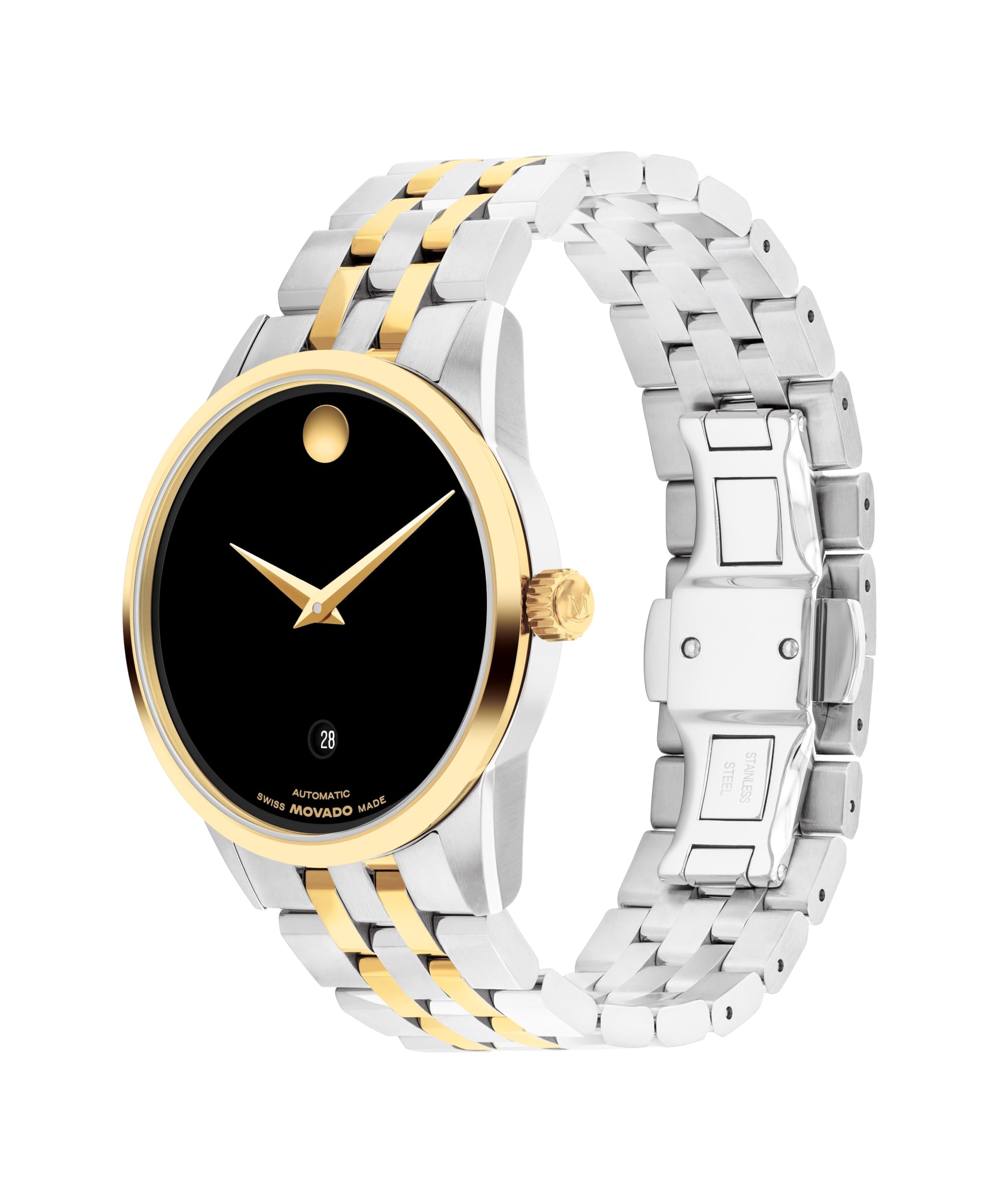 Movado Museum Classic Men's Automatic Watch, Stainless Steel Bracelet, Self-Winding Luxury Timepiece - Gift for Him - 40mm