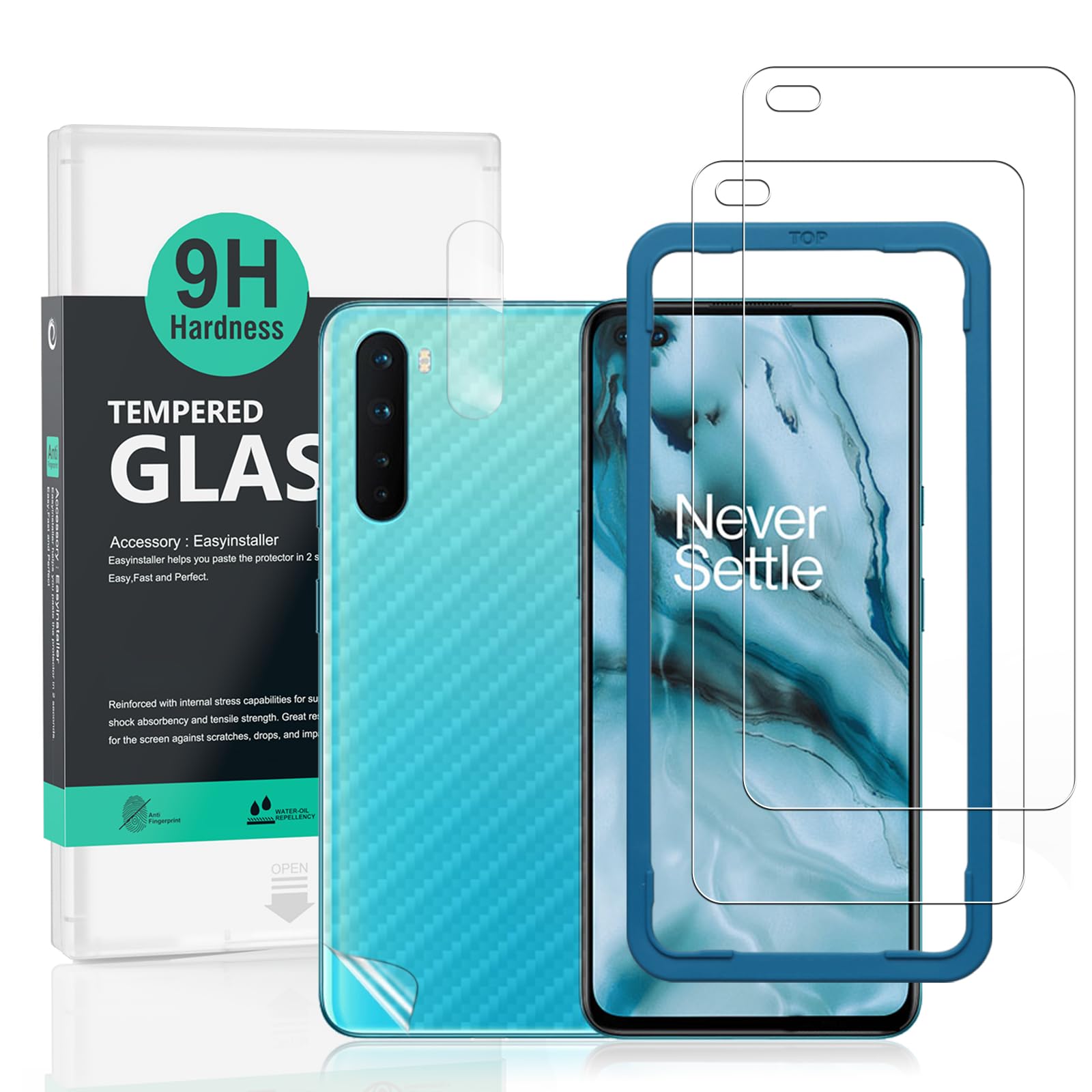 Ibywind Screen Protector For OnePlus Nord[2 Pack],9H Hardness Tempered Glass,With 1Pc Camera Lens Protector,Easy to Install
