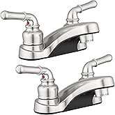 Pacific Bay Lynden Bathroom Sink Faucet - Metallic Plating Over Lightweight ABS Plastic (Brushed Satin Nickel) - 2 Pack